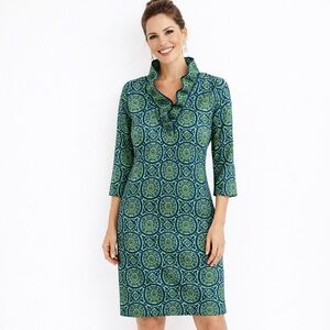 Gretchen Scott Designs Ruff Neck Dress in Sultan’s Dining Room NWOT